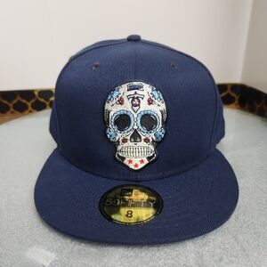 Titans 59Fifty Sugar Skull Day Of The Dead Fitted Hat New Era Blue Size‎ 8 NFL